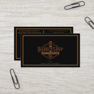 Tarjeta De Visita Moderna Barbershop Barber Pole Elegante Lealtad Ne