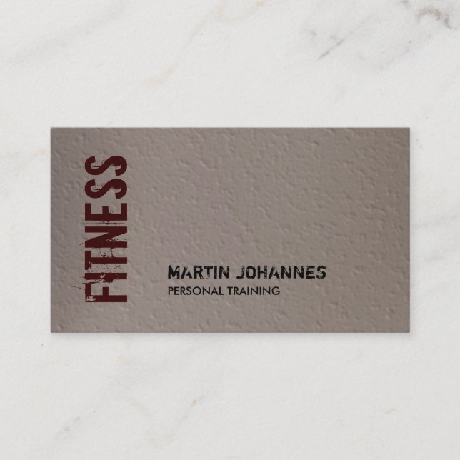 Tarjeta de visita moderna Beige Red Fitness (Anverso)