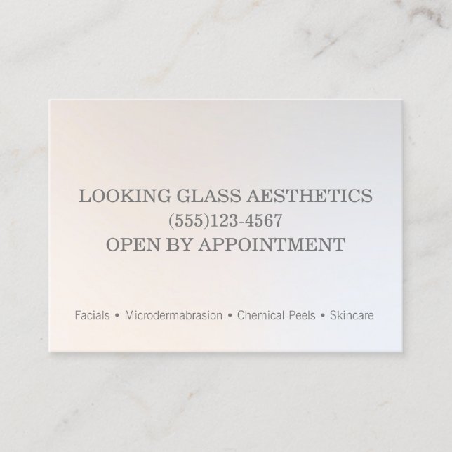 Tarjeta De Visita Moderna Belleza Estética Plata Luminosa (Anverso)
