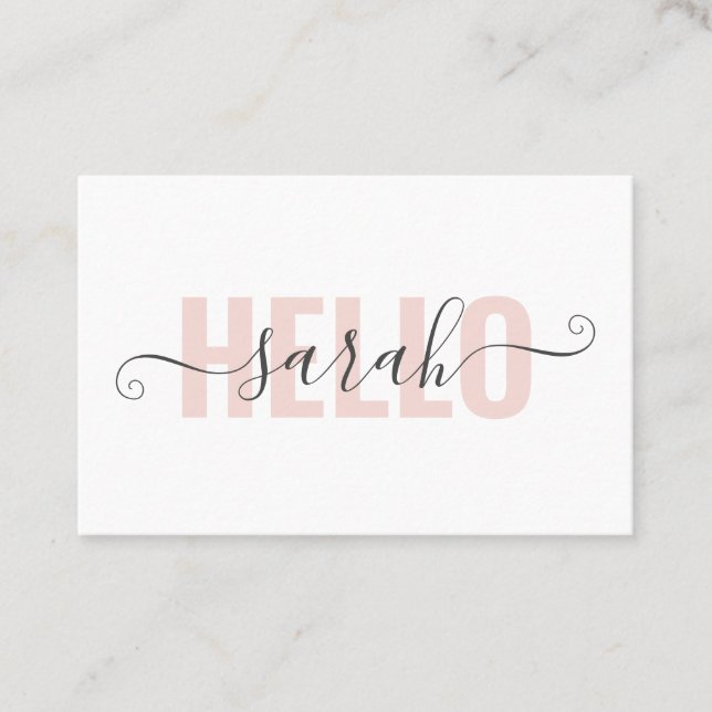Tarjeta De Visita Moderna Belleza Rosa Pastel Y Su Nombre (Anverso)