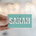 Tarjeta De Visita Moderna Belleza Verde Pastel Personalizada<br><div class="desc">Moderna Belleza Verde Pastel Personalizada</div>