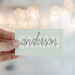 Tarjeta De Visita Moderna Belleza Verde Pastel Personalizada<br><div class="desc">Moderna Belleza Verde Pastel Personalizada</div>