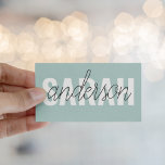Tarjeta De Visita Moderna Belleza Verde Personalizada Nombre<br><div class="desc">Moderna Belleza Verde Personalizada Nombre</div>