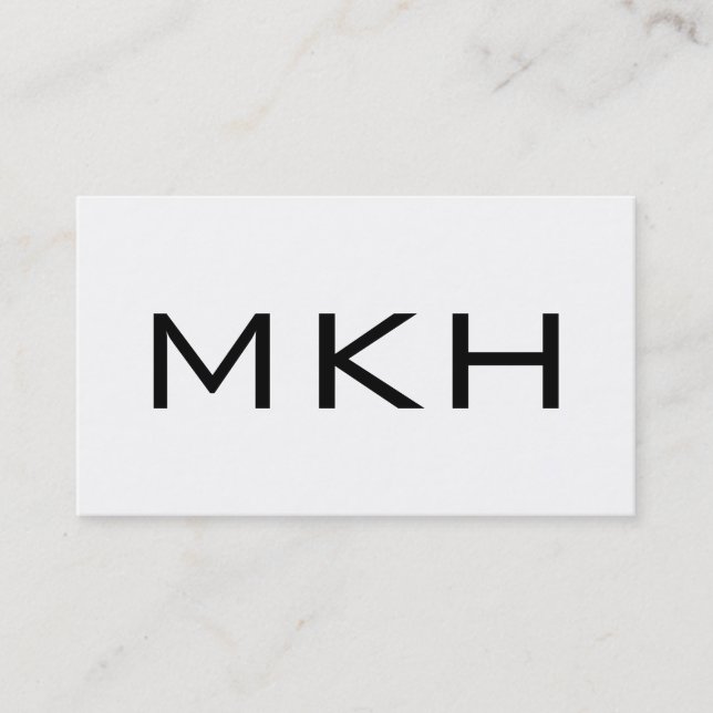 Tarjeta de visita moderna blanco y negro (Anverso)