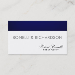 Tarjeta de visita moderna Blue White Plain