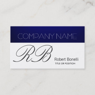 Tarjeta de visita moderna Blue White Plain