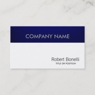 Tarjeta de visita moderna Blue White Plain