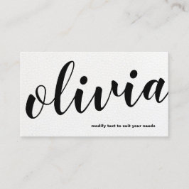 Tarjeta De Visita Moderna caligrafía de escritura negrita de cuero b