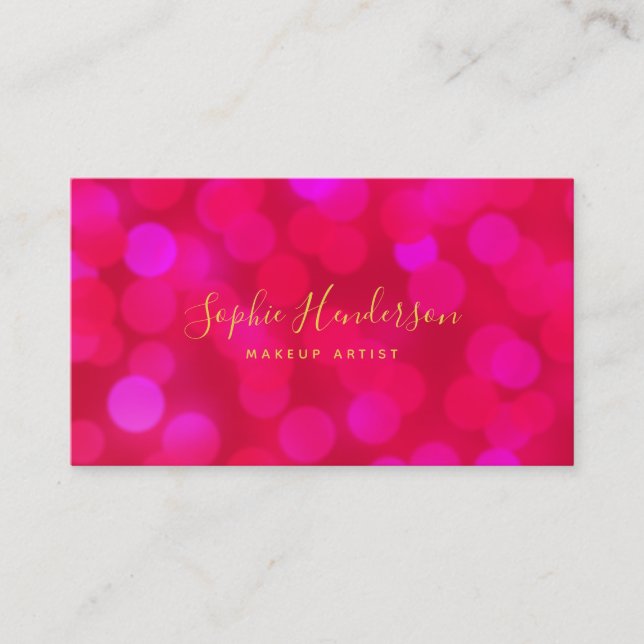 Tarjeta De Visita Moderna caligrafía moderna de color rosa (Anverso)