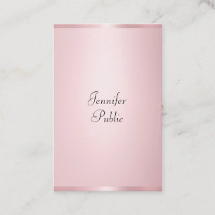 Tarjeta De Visita Moderna caligrafía Profesional Elegante Rosa Gold