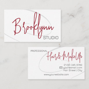 Tarjeta De Visita Moderna caligrafía Twirl Salón Profesional del Pel