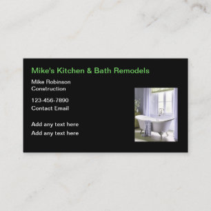 Tarjeta De Visita Moderna Cocina Doméstica Y Remodelación De Baño
