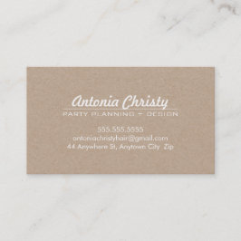 Tarjeta De Visita MODERNA COMODIDAD Kraft moderno negrita escritura 