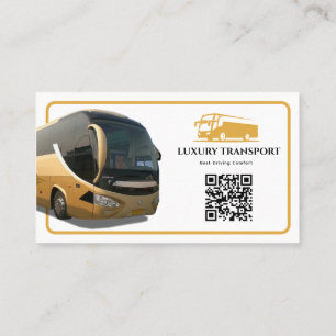 Tarjeta De Visita Moderna compañía de autobuses de lujo   Oro