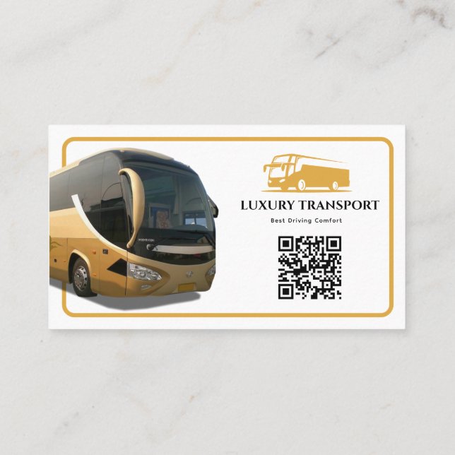 Tarjeta De Visita Moderna compañía de autobuses de lujo | Oro (Reverso)