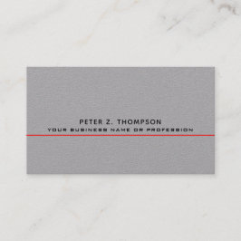 tarjeta de visita moderna con línea roja delgada e