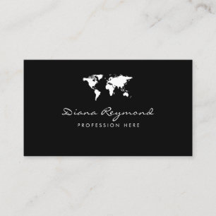 tarjeta de visita moderna con mapa del mundo blanc
