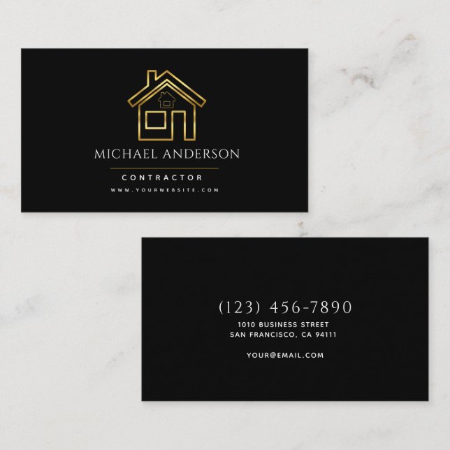 Tarjeta De Visita Moderna Construcción Handyman Carpenter Tools Made (Anverso / Reverso)