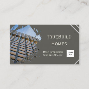 Tarjeta De Visita Moderna construcción monocroma Minimalista