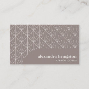 Tarjeta De Visita Moderna creativa Art Deco Taupe Brown Profesional