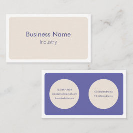 Tarjeta De Visita Moderna crema púrpura simple horizontal Minimalist