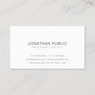 Tarjeta De Visita Moderna Cursiva Profesional Blanco Simple