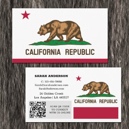 Tarjeta de visita moderna de California, Bandera /