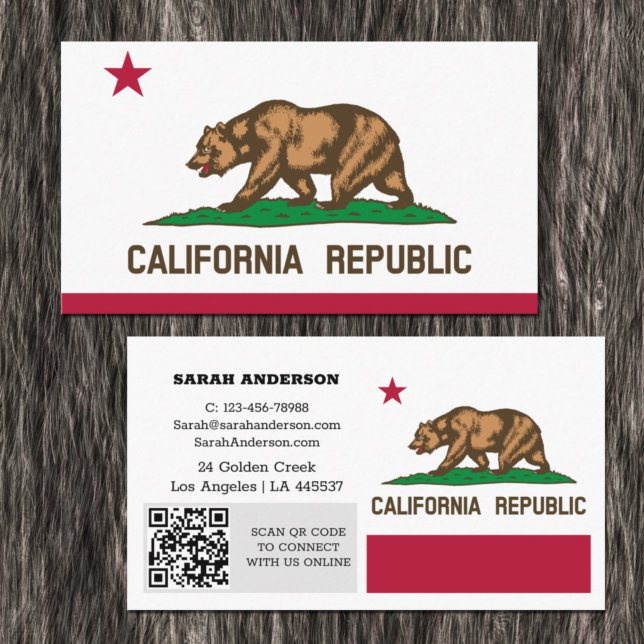 Tarjeta de visita moderna de California, Bandera / (Subido por el creador)