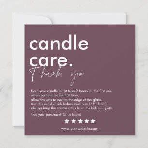 Tarjeta de visita moderna de Candle Care