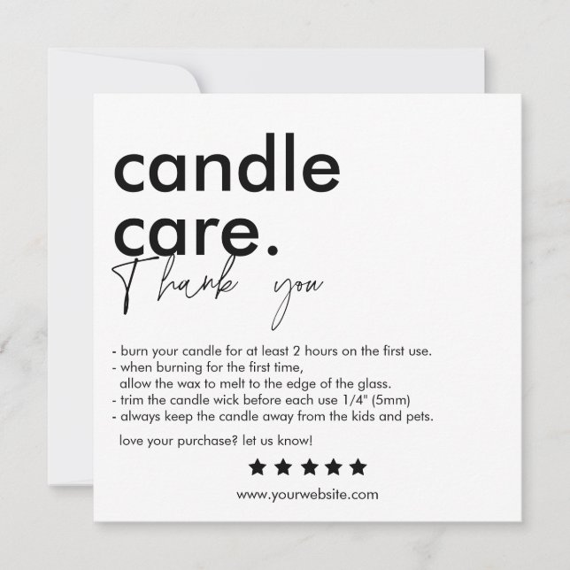 Tarjeta de visita moderna de Candle Care (Anverso)