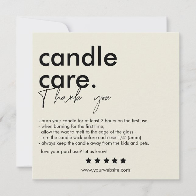 Tarjeta de visita moderna de Candle Care (Anverso)