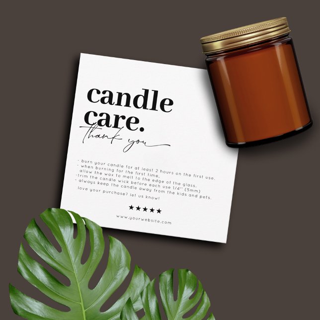 Tarjeta de visita moderna de Candle Care (Subido por el creador)