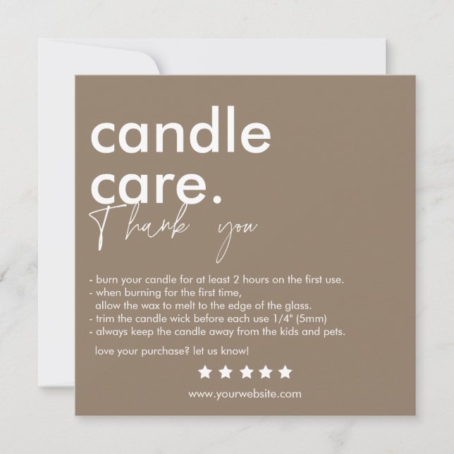 Tarjeta de visita moderna de Candle Care (Anverso)