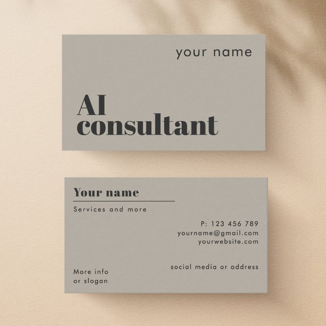 Tarjeta de visita moderna de consultor de IA (Subido por el creador)