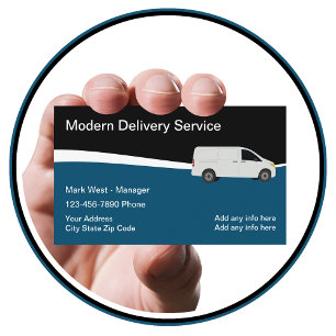 Tarjeta de visita moderna de courier de entrega