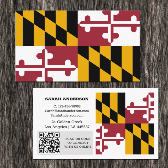 Tarjeta de visita moderna de Maryland, Bandera de  (Subido por el creador)