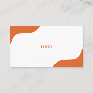 tarjeta de visita moderna de naranja blanco