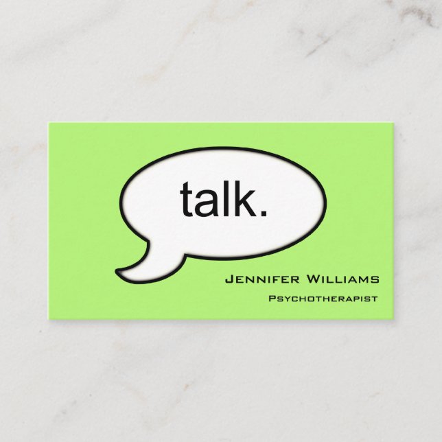 Tarjeta de visita moderna de psicoterapeuta de cha (Anverso)