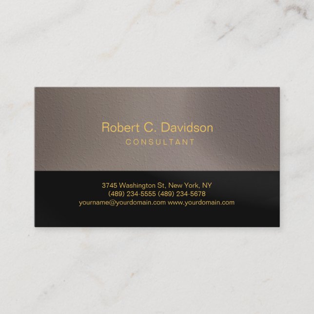 Tarjeta de visita moderna de tonos dorados beige n (Anverso)