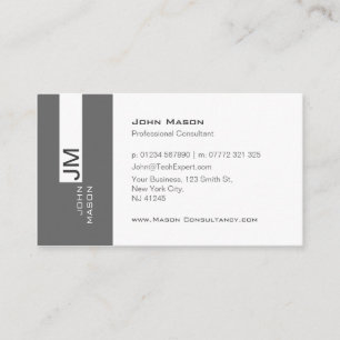 Tarjeta de visita moderna del consultor del gris y