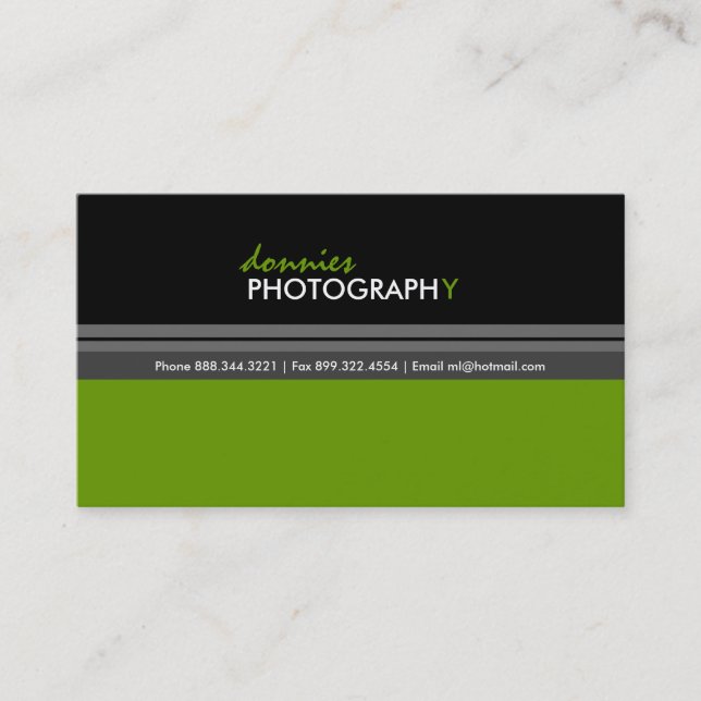 Tarjeta de visita moderna del fotógrafo (Anverso)