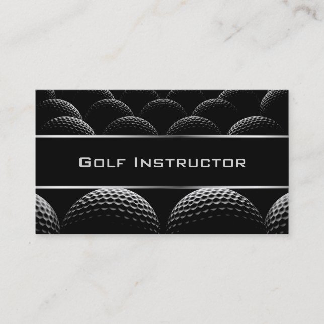 Tarjeta de visita moderna del instructor del golf (Anverso)