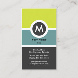 Tarjeta de visita moderna del monograma