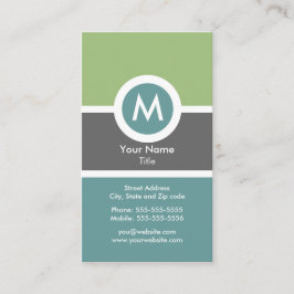 Tarjeta de visita moderna del monograma
