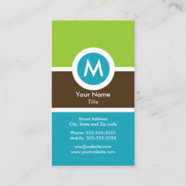 Tarjeta de visita moderna del monograma