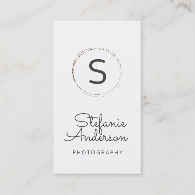 Tarjeta de visita moderna del monograma (Anverso)