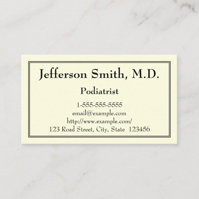 Tarjeta de visita moderna del Podiatrist (Anverso)