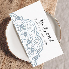 Tarjeta De Visita Moderna Dusty Blue Mandala 6 Lealtad de Punch