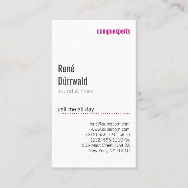 Tarjeta De Visita Moderna e inusual (Anverso)