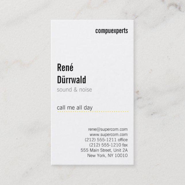 Tarjeta De Visita Moderna e inusual (Anverso)